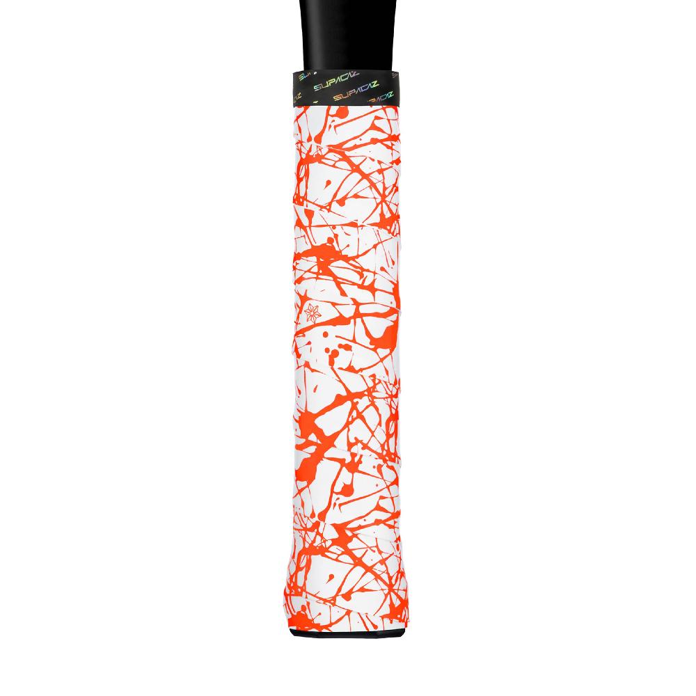 supacaz Super Sticky Kush Tennis Overgrip – Splat – Neon Orange – 3pk