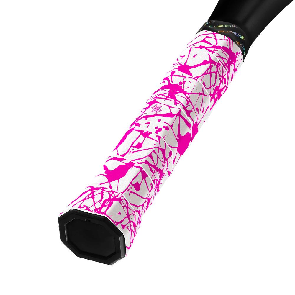 Supacaz Super Sticky Kush Tennis Overgrip – Splat – Neon Pink – 3pk