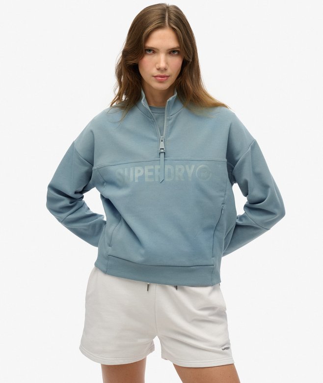superdry Active Tech Logo Relaxed Half Zip Sweatshirt