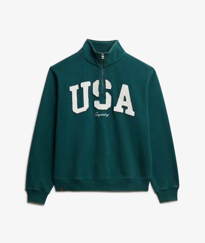 Superdry Athletic Essentials Applique Half Zip Sweatshirt