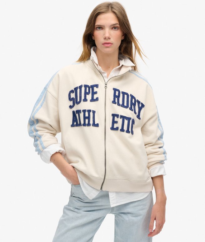 superdry Athletic Essentials Applique Loose Zip Track Top