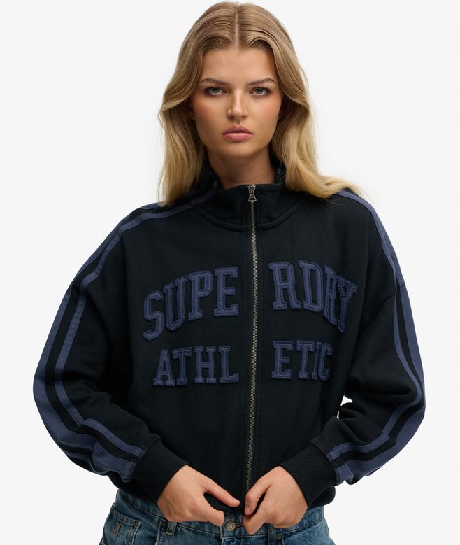 superdry Athletic Essentials Applique Loose Zip Track Top