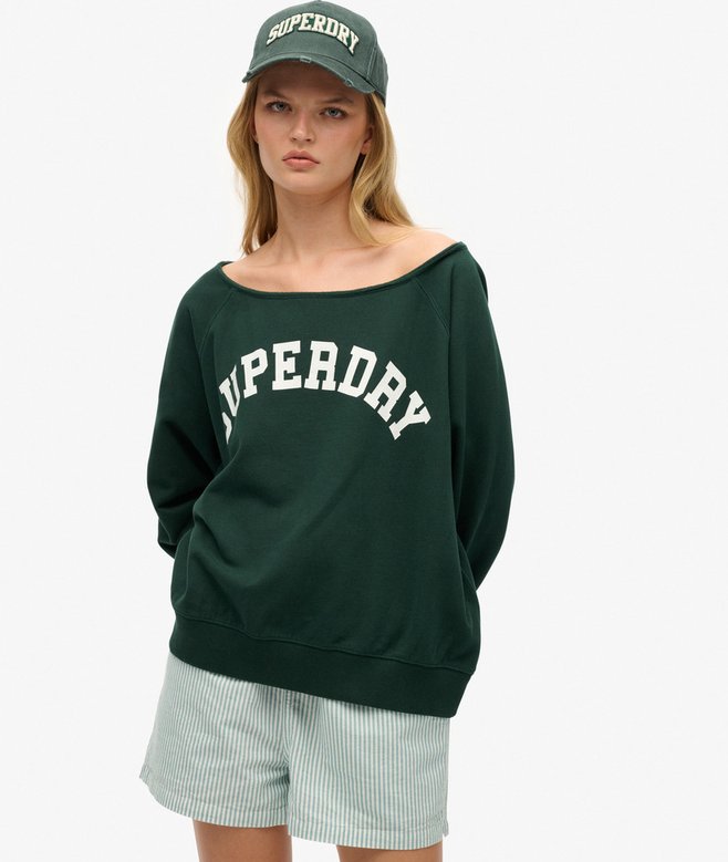 superdry Athletic Essentials Bardot Crew Sweatshirt