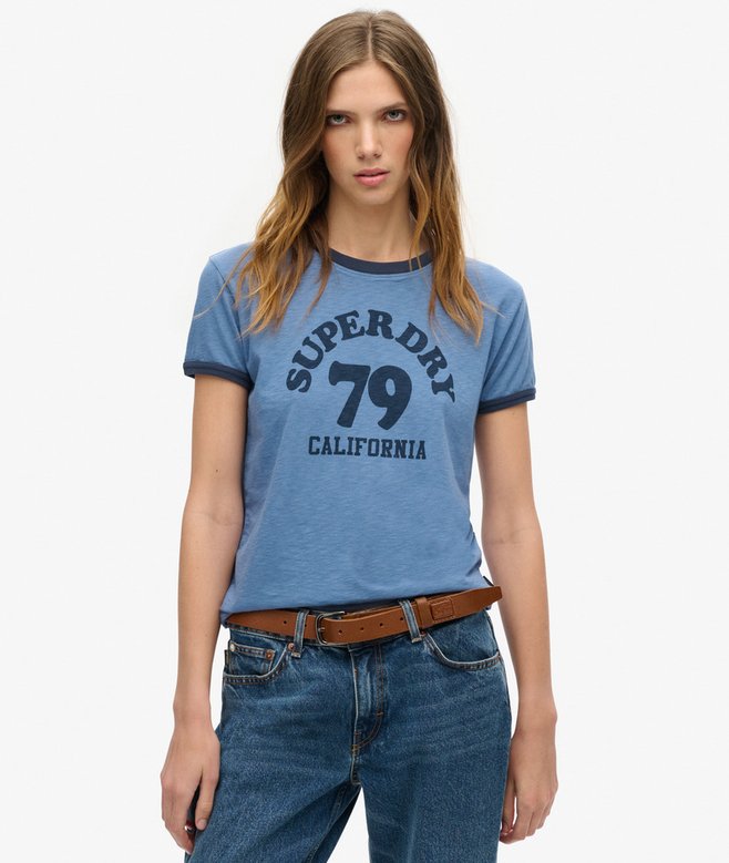superdry Athletic Essentials Beach Graphic Ringer T-Shirt