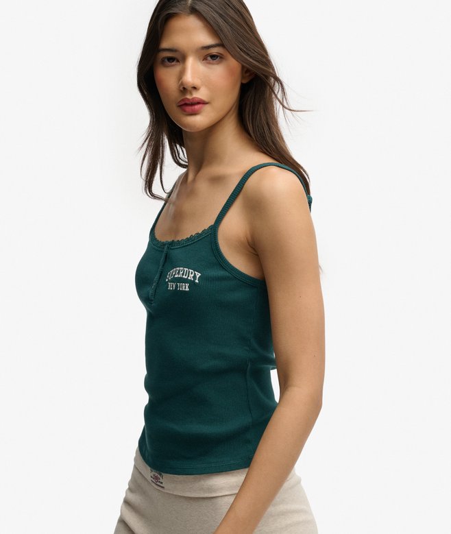 Superdry Athletic Essentials Embroidered Button Cami Top