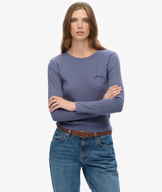 superdry Athletic Essentials Logo Garment Dyed Ribbed Top