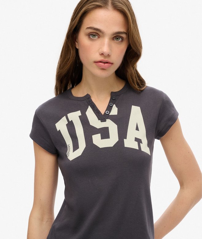 Superdry Athletic Essentials Notch Neck Graphic T-Shirt