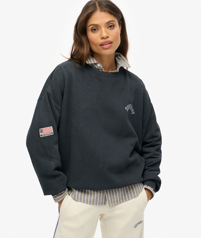 superdry Athletic Essentials Printed Crew Sweatshirt