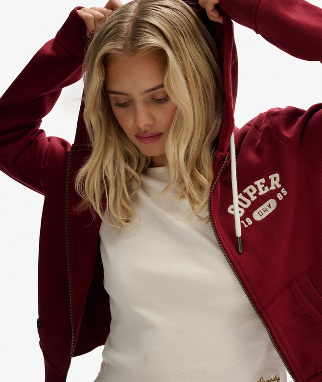 superdry Athletic Essentials Relaxed Crop Zip-hoodie