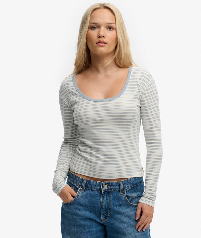 superdry Athletic Essentials Striped Long Sleeve Top
