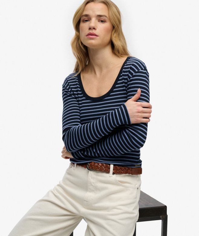 superdry Athletic Essentials Striped Long Sleeve Top