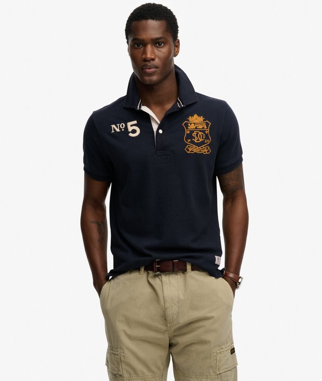 Superdry Double Emblem Jersey Short Sleeve Rugby Polo Top