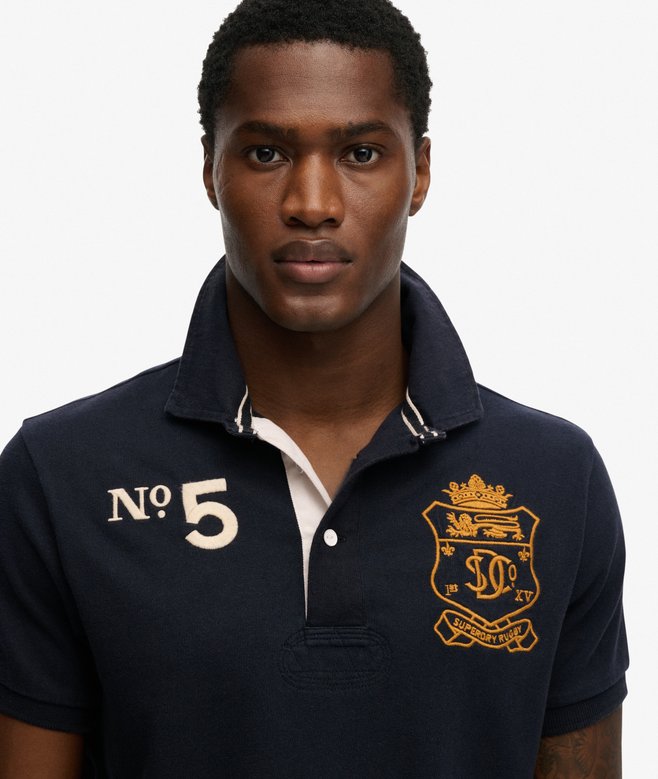 Superdry Double Emblem Jersey Short Sleeve Rugby Polo Top