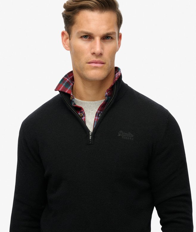 Superdry Essential Embroidered Knitted Half Zip Jumper