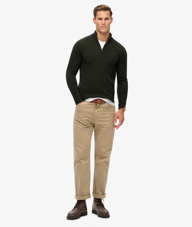 Superdry Essential Embroidered Knitted Half Zip Jumper