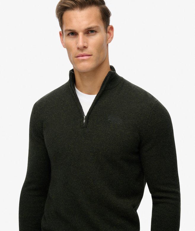 Superdry Essential Embroidered Knitted Half Zip Jumper