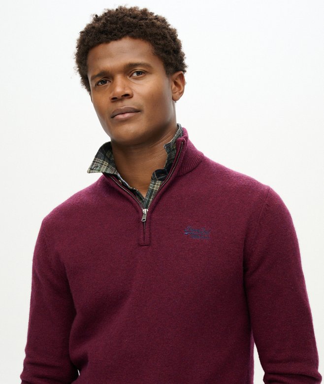 Superdry Essential Embroidered Knitted Half Zip Jumper