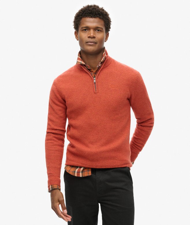 superdry Essential Embroidered Knitted Half Zip Jumper