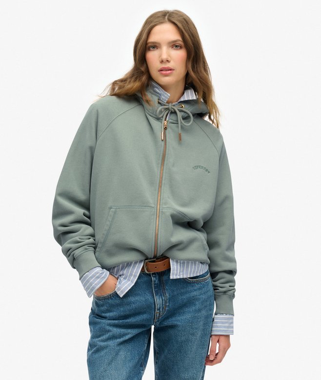 superdry Essential Logo Oversized Raglan Zip Hoodie