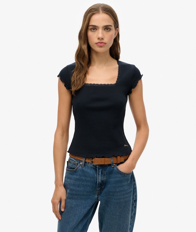 superdry Essential Square Neck Short Sleeve T-Shirt