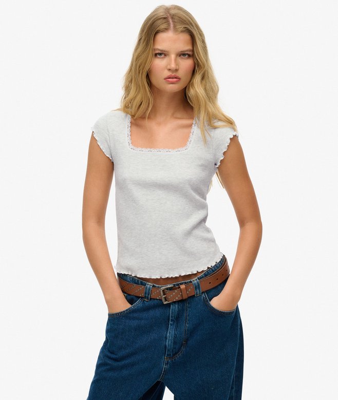 superdry Essential Square Neck Short Sleeve T-Shirt