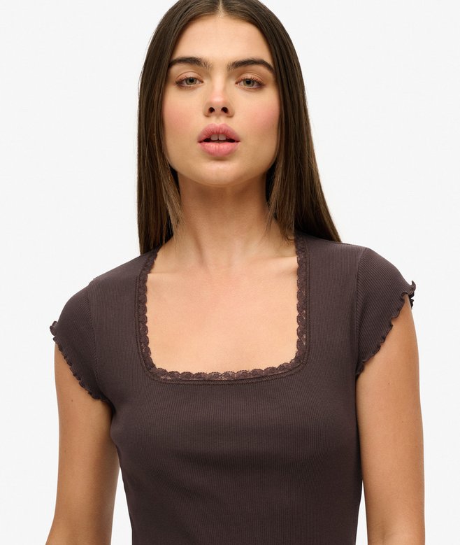 Superdry Essential Square Neck Short Sleeve T-Shirt