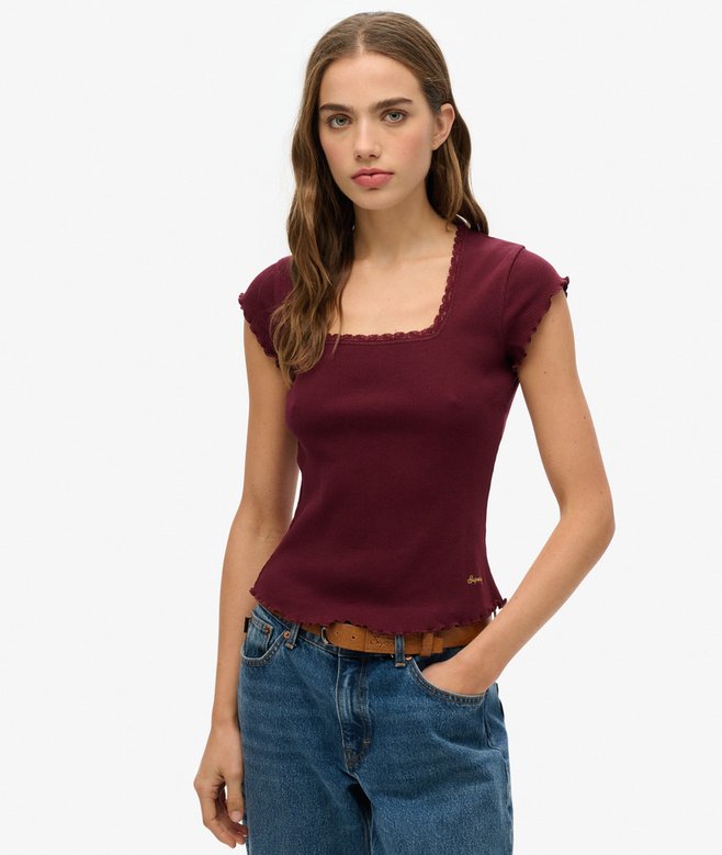 superdry Essential Square Neck Short Sleeve T-Shirt