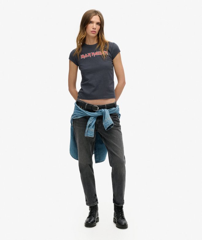 Superdry Iron Maiden X Superdry Cap Sleeve Band T-Shirt