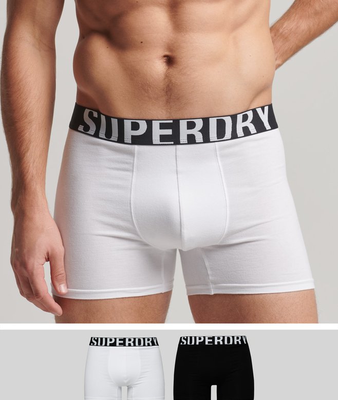 superdry Organic Cotton Boxer Dual Logo Double Pack