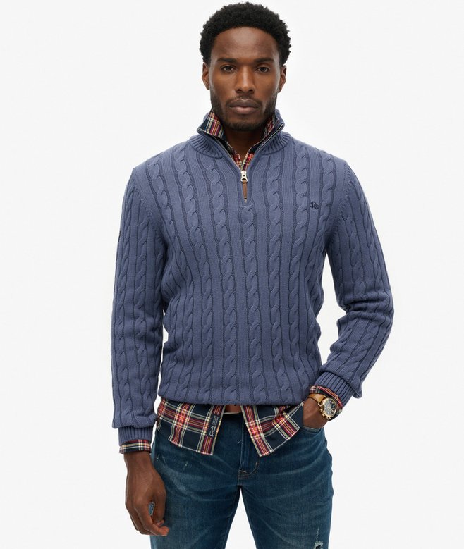 Superdry Organic Cotton Classic Cable Half-Zip Jumper