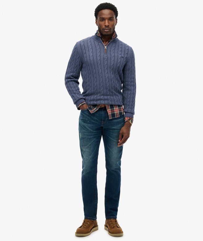 Superdry Organic Cotton Classic Cable Half-Zip Jumper