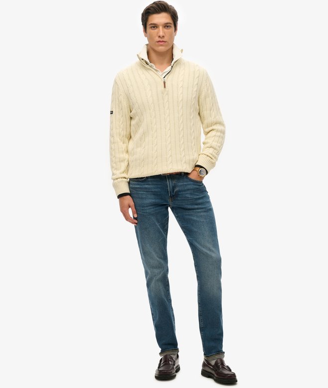 Superdry Organic Cotton Classic Cable Half-Zip Jumper
