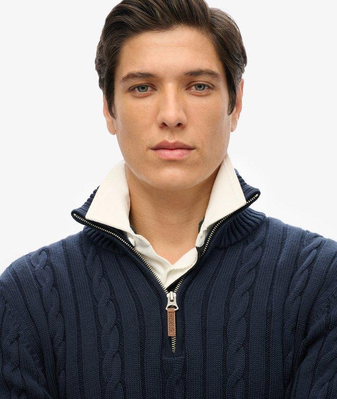 Superdry Organic Cotton Classic Cable Half-Zip Jumper