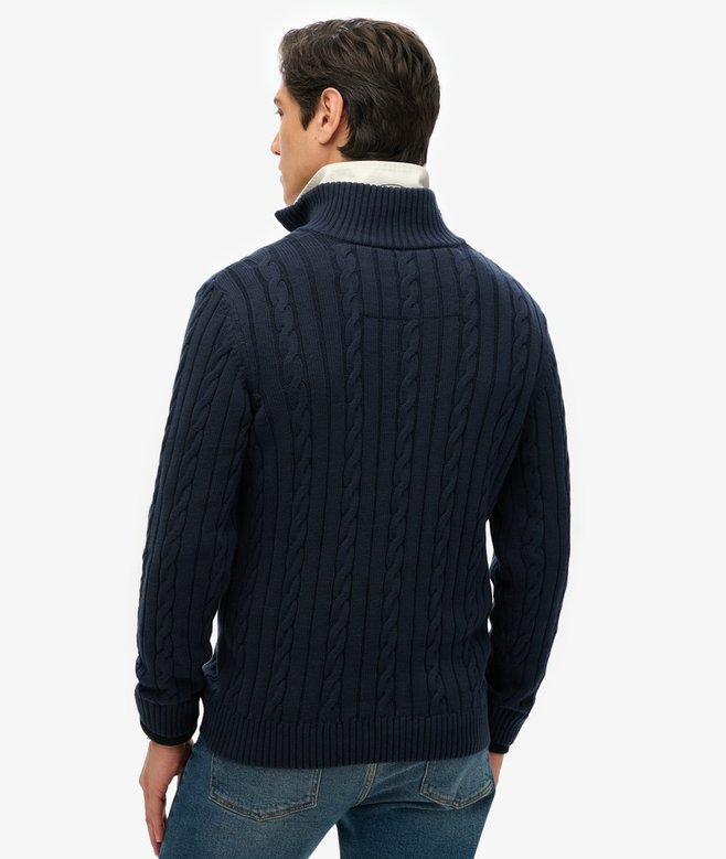 Superdry Organic Cotton Classic Cable Half-Zip Jumper