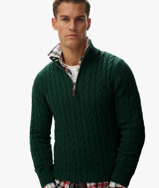 Superdry Organic Cotton Classic Cable Half-Zip Jumper