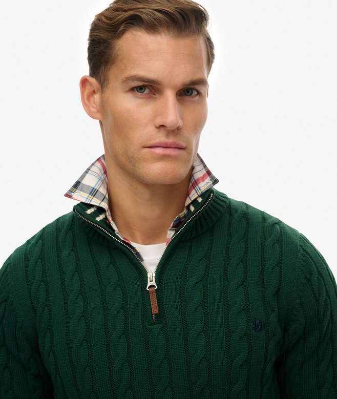 Superdry Organic Cotton Classic Cable Half-Zip Jumper