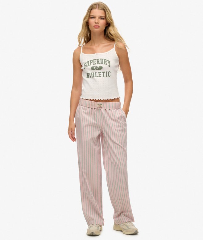 superdry Organic Cotton Stripe Elasticated Trousers