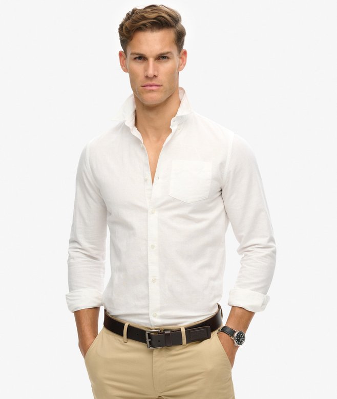 superdry Organic Cotton Studios Linen Button Down Shirt