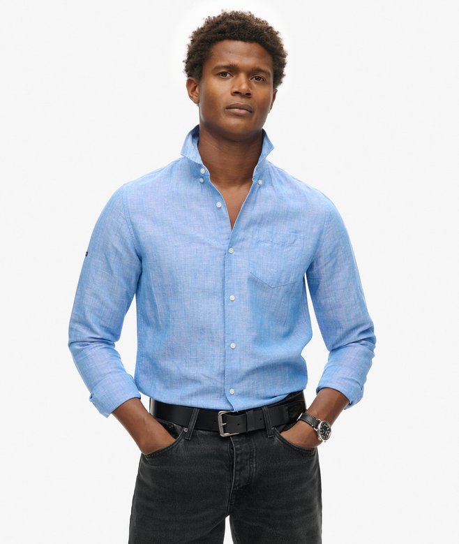 superdry Organic Cotton Studios Linen Button Down Shirt