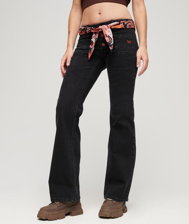 superdry Organic Cotton Vintage Low Rise Slim Flare Jeans