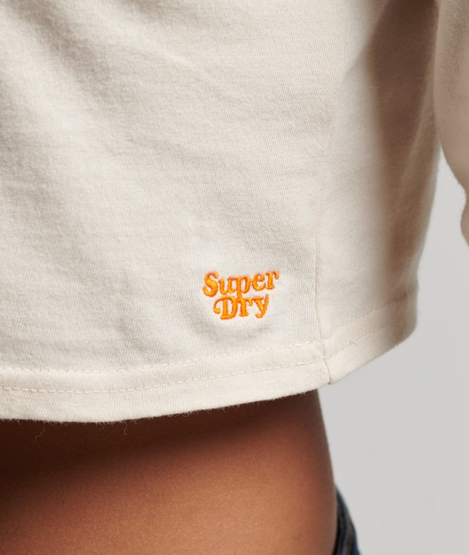 Superdry Organic Cotton Vintage Stripe Crop Long Sleeve Top