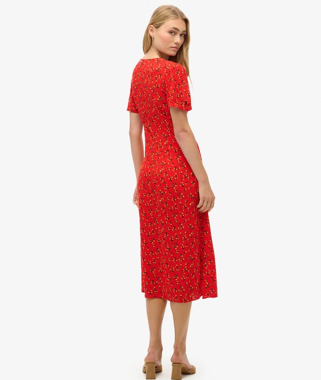 Superdry Printed Button-up Short Sleeve Midi Tea Dress