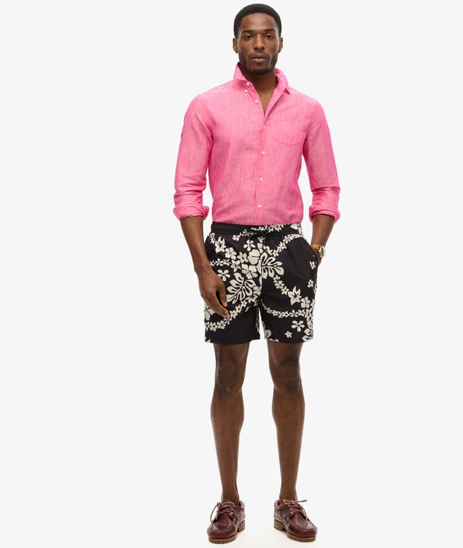 Superdry Recycled Hawaiian Print 17-inch Swim Shorts