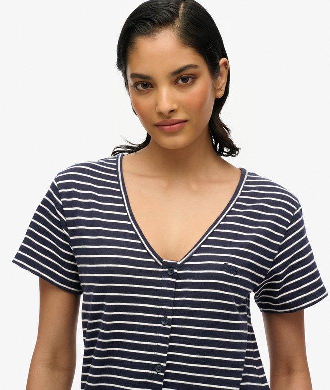 Superdry Short Sleeve Button Through Jersey Midi Dress