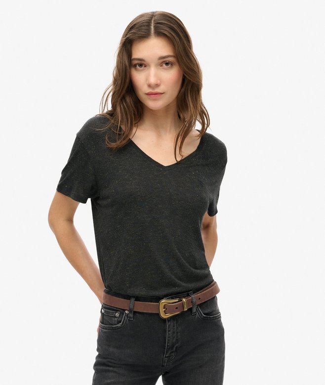 superdry Studios Slub Embroidered V-Neckline T-Shirt