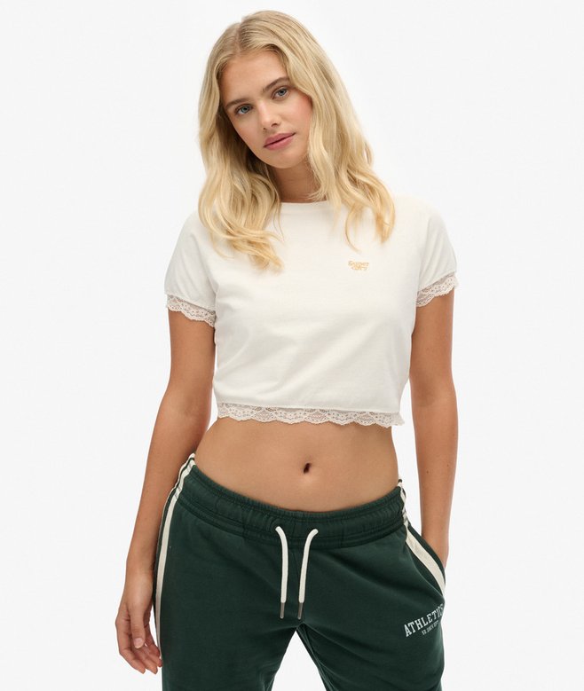 superdry 90s Lace Trim T-Shirt