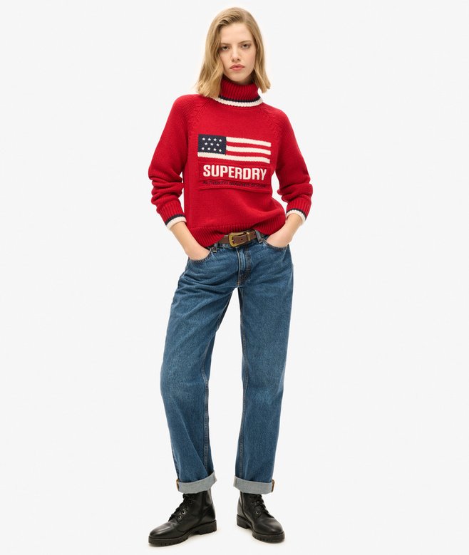 Superdry Americana Roll Neck Knit Jumper