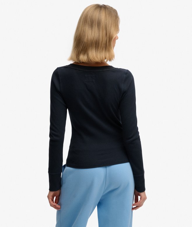 Superdry Athletic Button Down Long Sleeve Top