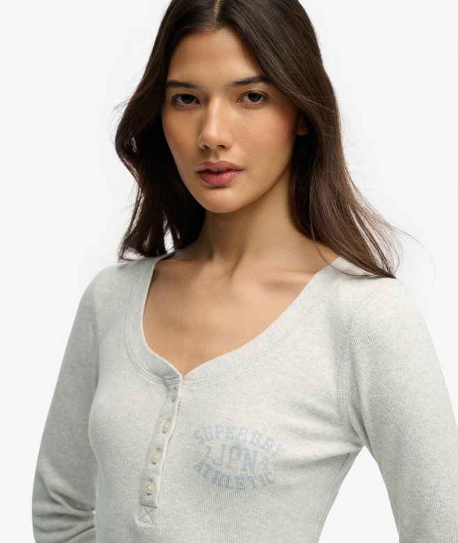 Superdry Athletic Button Down Long Sleeve Top