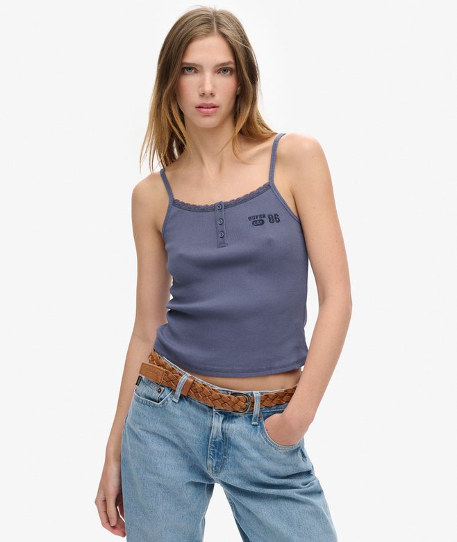 superdry Athletic Essentials Graphic Button Cami
